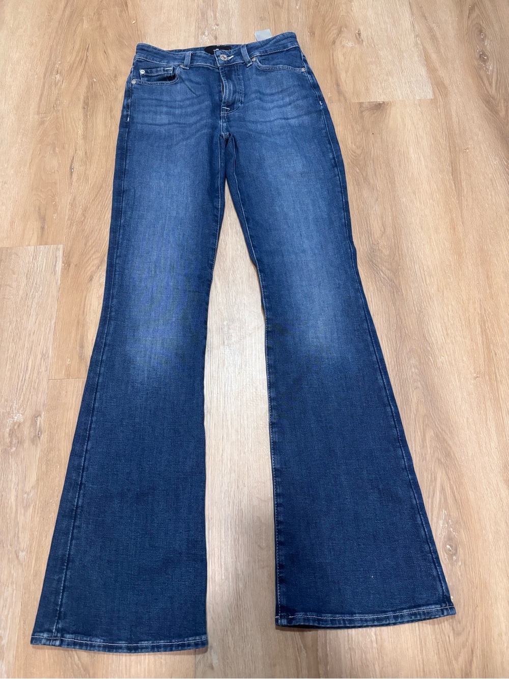 7 For All Mankind Indigo Flare Wide-Leg Jeans size 25 - Picture 2 of 6